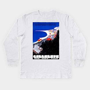 Vintage Travel Poster Denmark Gilleleje Sol Luft Vand Kids Long Sleeve T-Shirt